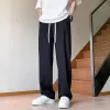 Casual pants, men's summer new ice silk men's pants, men's straight pants, men's pants, American dress pants, sport pants, long pants details Picture